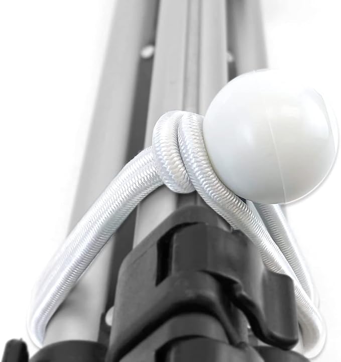 6 inch 100 Piece Heavy Duty 5mm Ball Bungee Canopy Cord by Wellmax, White Color