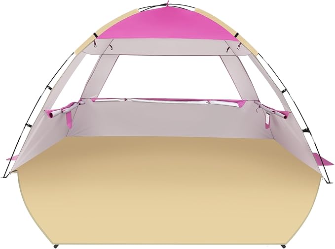 Venustas Beach Tent Sun Shelter for 3/4-5/6-7/8-10 Person, UPF 50+ UV Protection Beach Canopy, Lightweight and Easy Setup Cabana, Portable Shade Tent