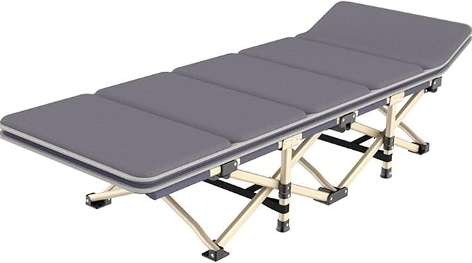 Folding Bed Folding Camping Cots for Adults Living Room Recliner Simple Sofa Bed Extra Wide Sturdy Office Portable Sleeping Cot Portable Fold Up Bed Portable Folding Camping Cot ( Color : Gris )