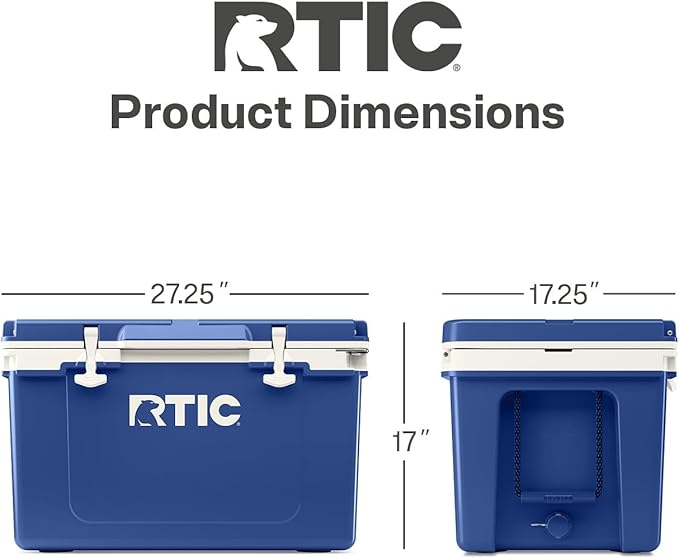 RTIC Ultra-Light 52 Quart Hard Cooler Insulated Portable Ice Chest Box for Beach, Drink, Beverage, Camping, Picnic, Fishing, Boat, Barbecue, 30% Lighter Than Rotomolded Coolers