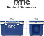 RTIC Ultra-Light 52 Quart Hard Cooler Insulated Portable Ice Chest Box for Beach, Drink, Beverage, Camping, Picnic, Fishing, Boat, Barbecue, 30% Lighter Than Rotomolded Coolers