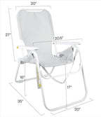 SUNFLOW The Tall Sand Dune Premium Beach Chair, Portable, Rust-Resistant, Adjustable Reclining Lounger with UPF 50+ Sun Shade and Drink Holder for The Ultimate in Comfort -Ocean Navy