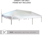 PORTAL 10x20 Canopy Replacement Cover, Pop Up Canopy Tent Top Cover Without Frame Legs Instant Patio Gazebo Pergola Sun Shade, White