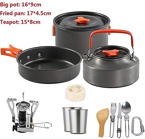 Outdoor Tableware Skillful Manufacture Outdoor Camping Hiking Cookware Cooking Camping Kettle Kits (Color : B) (A)