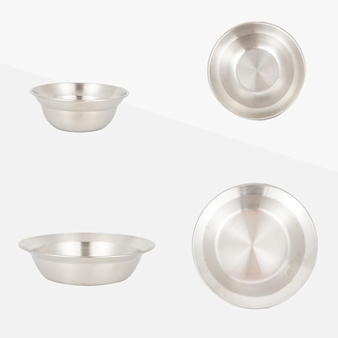 Set of 16 Stainless Steel Camping Plates Outdoor Dinnerware Barbecue Tableware Travel Friendly Meal Plate Cookwares Rusts Dinner Plates