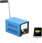 Household Outdoor Portable Manual Hand Crank Generator, 20W High Power Dynamo USB Charger for Travel Camping Hiking (Blue)