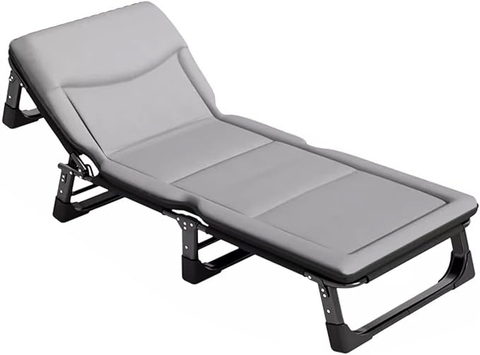 Folding Camping Cot for Adults Heavy Duty Outdoor Bed with Carry Bag Layer Travel Camp Cots Portable Cot Extra Wide,Foldable Bed with Mattress 4 Speed Adjustable Backrest with 3D Memory Head