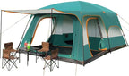 Family Tunnel Tent Large Dome Tent with Extra Large Sleeping Compartments and Vestibule Camping Hiking Tent for Family, Festival, Mountaineering