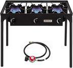 ROVSUN 2/3 Burner Outdoor Propane Gas Stove High Pressure Stand Cooker for Backyard Cooking Camping Home Brewing Canning Turkey Frying, 20 PSI CSA Listed Regulator