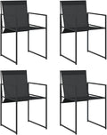 Patio Chairs 4 pcs Black Steel and Textilene Chairs for Outside Camping Chair Vanity Chair Patio Chairs for Dining Patio Bedroom Outdoor