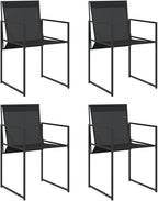 Patio Chairs 4 pcs Black Steel and Textilene Chairs for Outside Camping Chair Vanity Chair Patio Chairs for Dining Patio Bedroom Outdoor