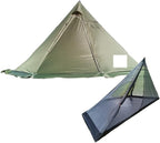 Three-Season Tent, New Pyramid Tent Set Camping Tent with Snow Skirt Hot Tent Hiking Backpacking Tent Outdoor Winter Tent 2 Sizes