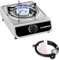Camplux Single Burner Propane Stove 9,800 BTU, Stainless Steel Portable Gas Stoves