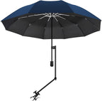 UPF 50+ Beach Umbrella with Adjustable Universal Clamp