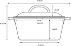 Lodge 5 Quart Cast Iron Dutch Oven. Pre-Seasoned Pot with Lid and Dual Loop Handle