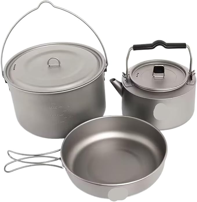 Compatible for Widesea Camping Titanium Tableware Set Cookware Tourism Cauldron Outdoor Cooking Pot Picnic Kitchen Hiking Trekking Equipment