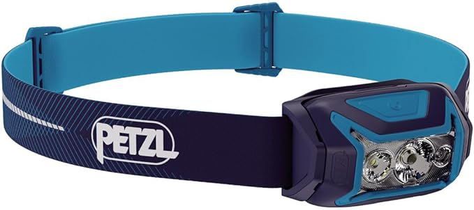 PETZL ACTIK CORE Headlamp - Powerful, Rechargeable 650 Lumen Light with Red Lighting for Hiking, Climbing, and Camping - Blue