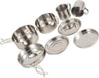 8 Pcs Backpacking Camping Cookware Picnic Cooking Cook Set Pots Outdoor Tableware
