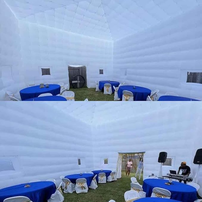 SAYOK 23FT Inflatable Portable Bars for Events Tent with LED Light and Blower Adjustable to Multiple Colors Portable House for Event Exhibition Wedding Business Private Use