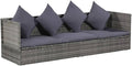 Outdoor Chairs Beach Chair Patio Furniture Camping Chairs Patio Bed Gray 78.7"x23.6" Poly Rattan for Patio, Poolside