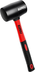 8oz Rubber Mallet Hammer, Fiberglass Handle, Rubber Mallet for Flooring, Tent Stakes, Woodworking, Camping, Soft Blow Tasks without Damage
