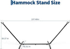 9FT Heavy Duty Adjustable Steel Hammock Stand, 450 LBS Capacity Outdoor Hammock Frame, Weather Resistant & Easy to Assemble for Patio Yard Garden