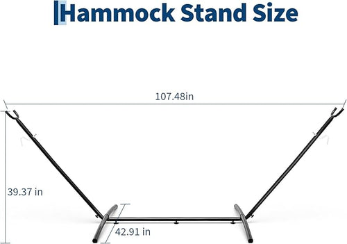 9FT Heavy Duty Adjustable Steel Hammock Stand, 450 LBS Capacity Outdoor Hammock Frame, Weather Resistant & Easy to Assemble for Patio Yard Garden