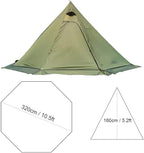 10.5' x 5.2' Camping Tent with Stove Jack Outdoor Teepee Tent for Family Camping Backpacking Hiking,Teepee Tent