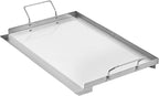 VEVOR Stainless Steel Griddle, 23x16 inch Universal Flat Top Rectangular Plate, Gas Grill Griddle for BBQ Grill, Teppanyaki, Portable Family Cookware with Handle, for Camping Tailgating Party