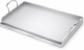 Utheer 23" x 16" Ceramic Nonstick Stainless Steel Griddle for Gas, Charcoal, Grill, Large Stove Top Griddle, Non-Toxic, PFAS/PFOA/PTFE Free, Oven Up to 500°F, for BBQ, Camping & Kitchen, Sliver