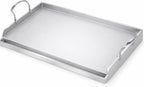 Utheer 23" x 16" Ceramic Nonstick Stainless Steel Griddle for Gas, Charcoal, Grill, Large Stove Top Griddle, Non-Toxic, PFAS/PFOA/PTFE Free, Oven Up to 500°F, for BBQ, Camping & Kitchen, Sliver