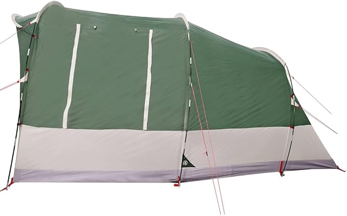 3-Person Green Waterproof Camping Tent with Tunnel Design, All-Season Outdoor Shelter for Backpacking and Hiking, Easy Setup Windproof Polyester Shelter with Mosquito