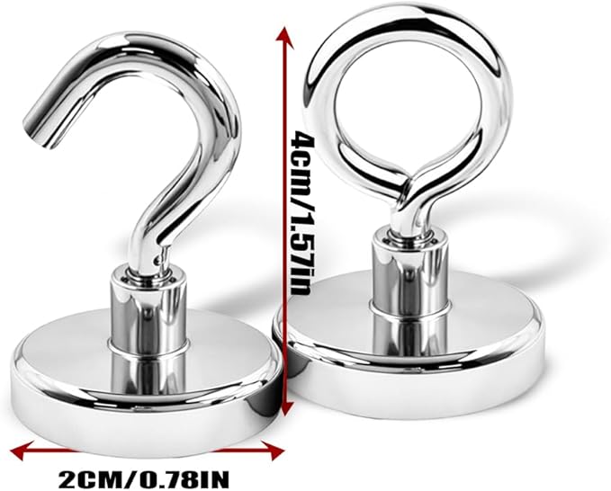 Camping Tent Hooks - 5 Hooks & 5 Rings Outdoor Magnet Clip Hanger