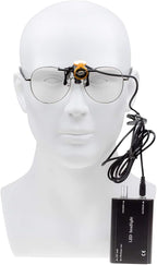 Superdental Protable LED Head Light Lamp for Binocular Loupe Metal Clip with Plastic Body for Fast Heat Dissipation (Black)