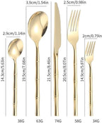 Premium Stainless Steel Cutlery Set, 20/30/40/50/60pcs Silverware Flatware with Black Handles, Knife, Fork, Spoon, Rainbow Option Available - Perfect for Home and Events