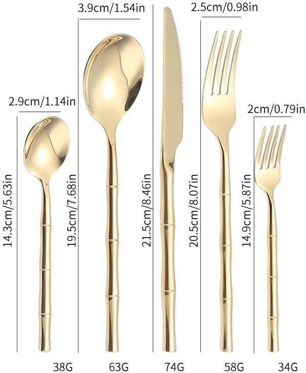 Premium Stainless Steel Cutlery Set, 20/30/40/50/60pcs Silverware Flatware with Black Handles, Knife, Fork, Spoon, Rainbow Option Available - Perfect for Home and Events