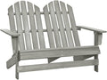 2-Seater Patio Adirondack Chair,Outdoor Chairs,Leisure Chair,Reception Chair,Garden Chair,Decorative Chair,Camping Chair,Conversation Chair,for Patio,Balcony,Party,Solid Wood Fir Gray