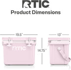 RTIC Ultra-Light 22 Quart Hard Cooler Insulated Portable Ice Chest Box for Drink, Beverage, Beach, Camping, Picnic, Fishing, Boat, Barbecue, 30% Lighter Than Rotomolded Coolers