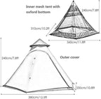 GeRRiT Tent Outdoor Waterproof Double Layer Camping Tower Tent Family Camping Tent Yurt Teepee Tent for Outdoor Hiking 3-4 Person