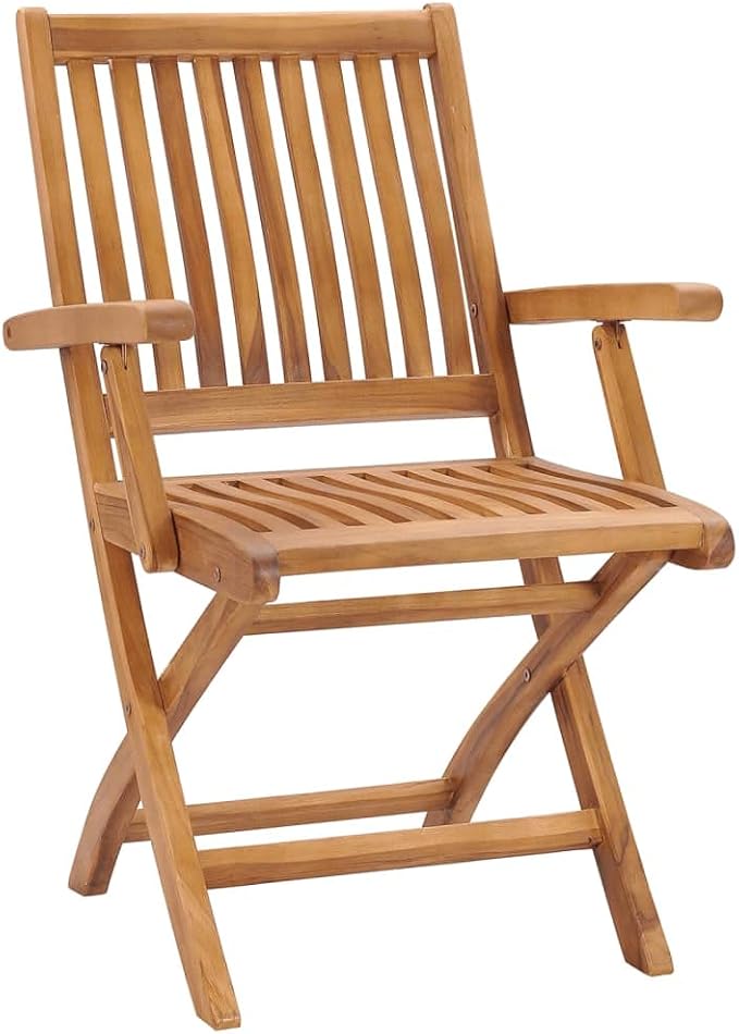 Folding Patio Chairs 6 pcs,Bistro Table and Chairs Outdoor,Pool Lounge Chairs,Tanning Chairs for Outside,Portable Camping Chair,for Porch, Patio, Lawn, Garden, Backyard, Deck, Solid Teak Wood