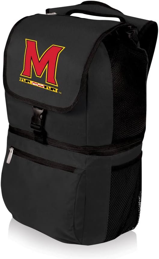 PICNIC TIME NCAA Maryland Terrapins Zuma Backpack Cooler - Soft Cooler Backpack - Lunch Cooler, (Black)