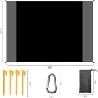 Waterproof Camping Tarp Lightweight Multifunctional Tent Footprint for Camping, Hiking Backpacking, Compact Tent Tarp Ground Sheet Mat for Ground or Under Tent（55.1" x 78.7" | Black）