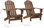 Patio Adirondack Chairs with Tea Table,Garden Chair,Leisure Chair,Bistro Chair,Leisure Chair,Camping Chair,Outdoor Chairs,Conversation Chair,for Patio,Balcony,Party, Solid Wood Fir Brown