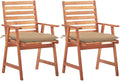 Patio Dining Chairs 2 pcs with Cushions,Outdoor Chairs,Decorative Chair,Reception Chair,Picnic Chair,Camping Chair,Breakfast Chair,Bistro Chair,for Backyard,Garden,Porch,Solid Acacia Wood