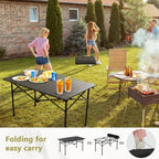 VINGLI Portable Picnic Roll Table, Folding Carbon Steel Camping Table with Bag, Perfect for Outdoor& Indoor, Beach, Patio, Yard, Apartment Floor (47 * 22 * 20in)