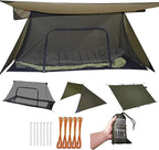 onewind Shelter, Camping Tarp Set Include Emergency Shelter, BugNet and Tent Footprint, Ripstop Silnylon with Silicone PU Coating Survival Shelter Tent for Camping, Hiking, Backpacking