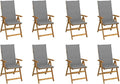 Folding Patio Chairs with Cushions,Bistro Chair,Patio Funiture,Lawn Chairs,Armchair,Beach Chair,Camp Chair,Coffee Chair,for Outdoor,Fire Pit,Deck,Lawn,Outside,Garden, 8 pcs Solid Acacia Wood