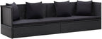Camp Chair Lawn Chair Outside chairsPatio Bed with Cushion and Pillow Poly Rattan BlackSuitable for Gardens, courtyards, and patios