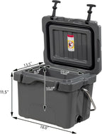Goplus 16 Quart Cooler, 24-Can Capacity Ice Chest with 2 Cup Holders, 3-5 Days Ice Retention, Portable Insulated Ice Box for Camping, Fishing Outdoor Activities