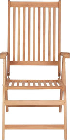 Reclining Patio Chairs 6 pcs,Bistro Table and Chairs Outdoor,Portable Camping Chair,Lawn Chair,Garden Chair,7 Reclining Positions,for Yard, Balcony, Porch, Solid Teak Wood